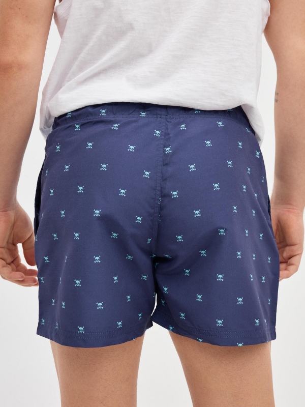 Baádor print skulls navy detail view