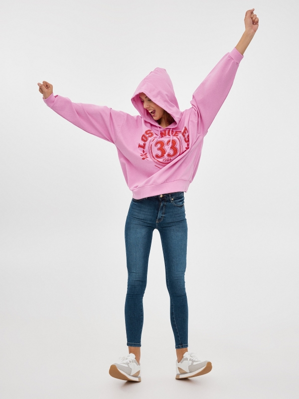 Los Ángeles sweatshirt pink detail view