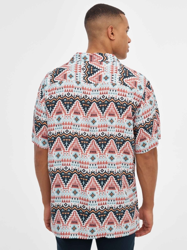 Camisa de impressão geométrica off white vista meia traseira