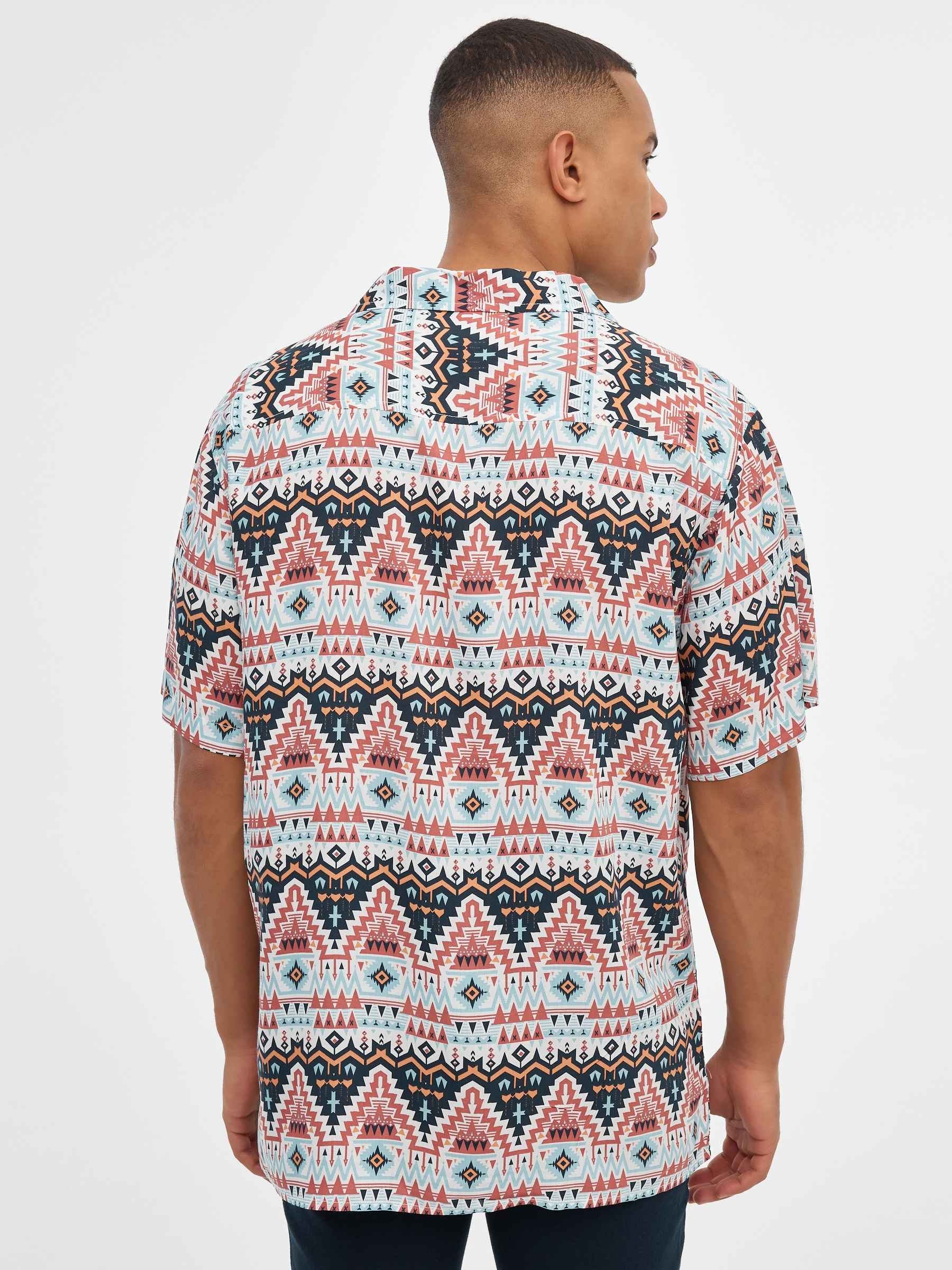 Camisa estampado geométrico blanco roto vista media frontal