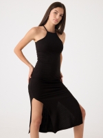 %Pto% Midi halter dress black