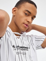 %Pto% T-shirt com capuz às riscas branco