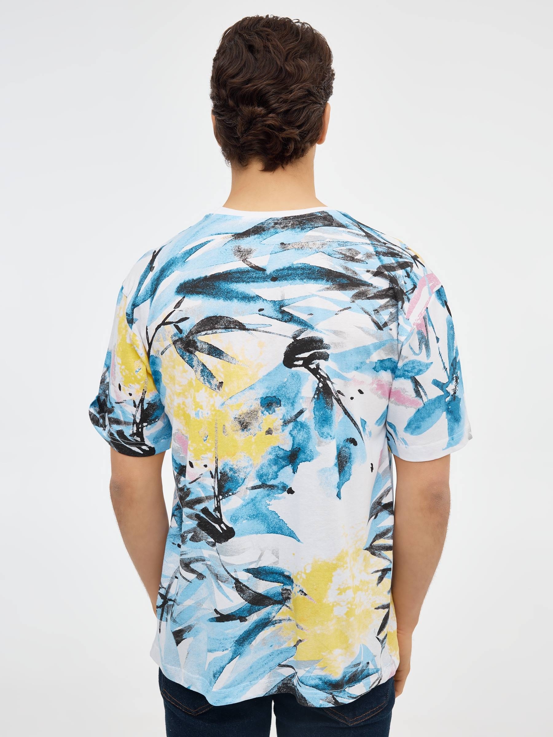 Camiseta print acuarela blanco vista media frontal