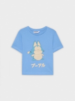 %Pto% Camiseta Dragon Ball azul acero vista frontal