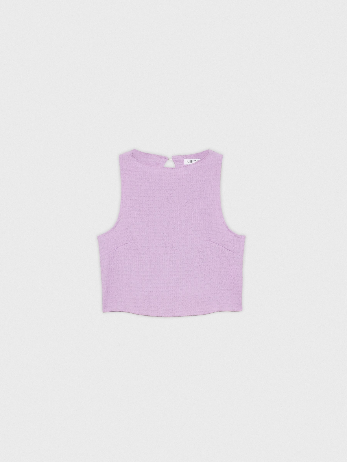 %Pto% Textured woven crop top mauve