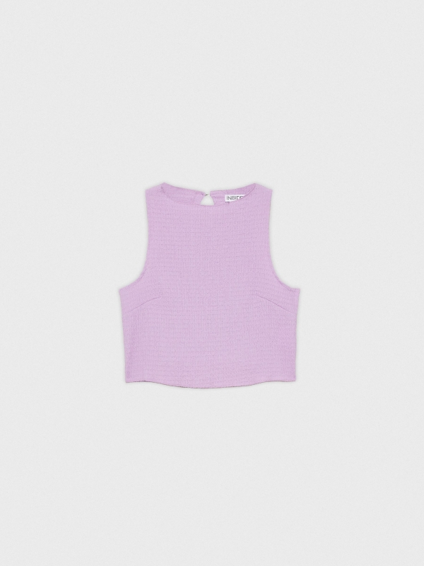  Textured woven crop top mauve