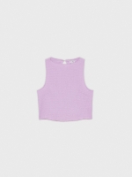 %Pto% Textured woven crop top mauve