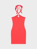 %Pto% Vestido mini halter rojo rojo