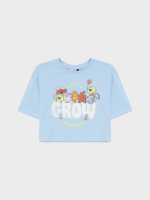 %Pto% Camiseta crop Mr azul claro