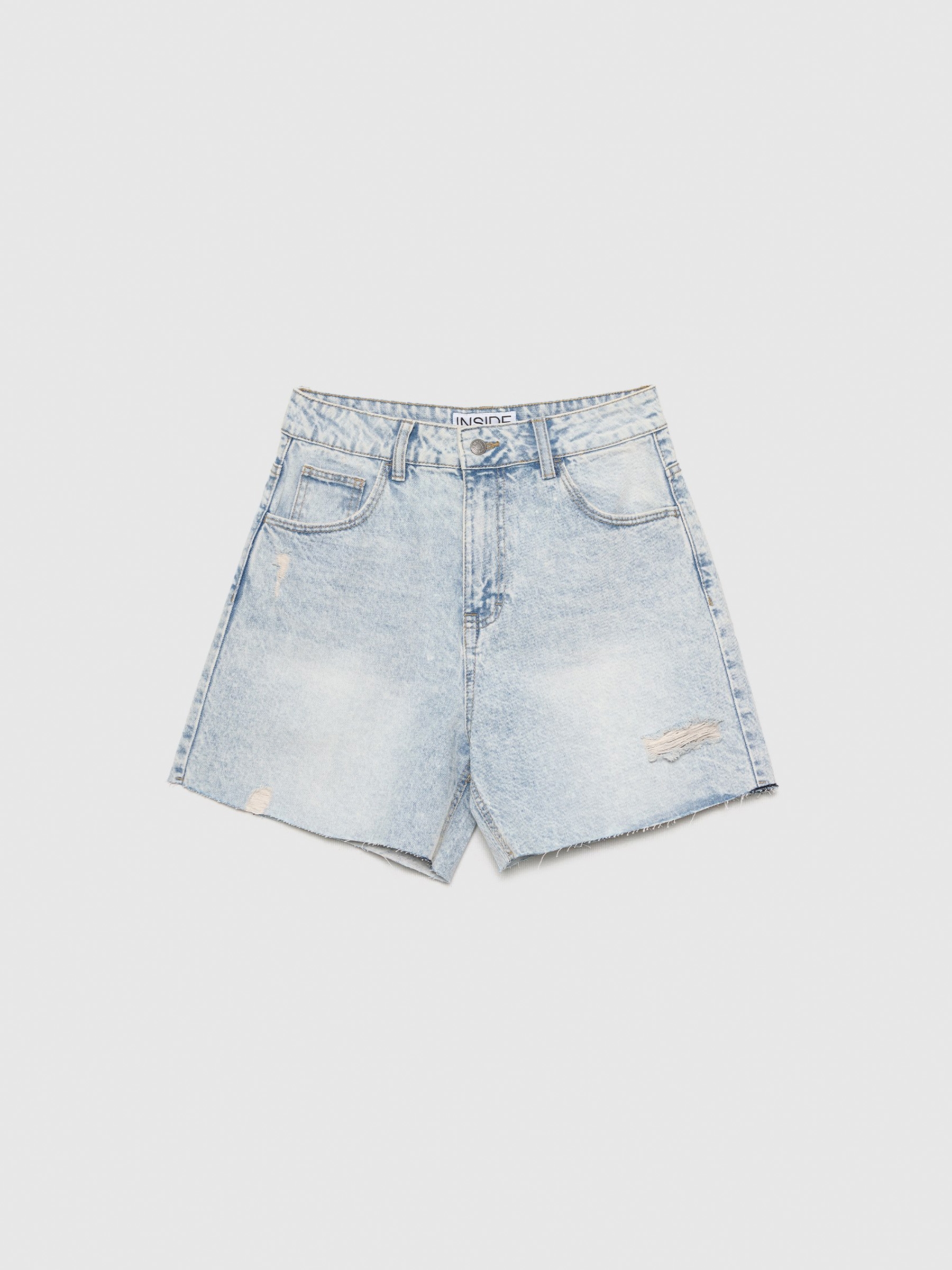 Regular high rise shorts blue middle front view