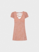 %Pto% Mini vestido psicadélico estampado coral