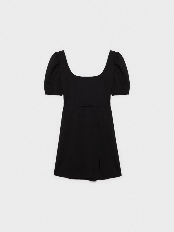 Vestido mini con textura negro