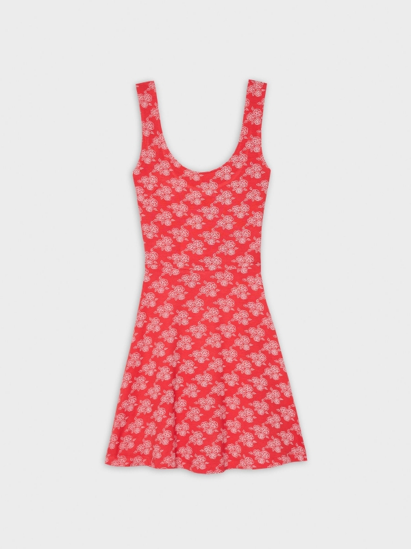  Vestido mini print floral rojo