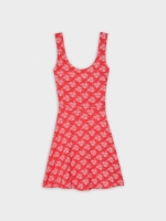 %Pto% Mini vestido com estampas florais vermelho