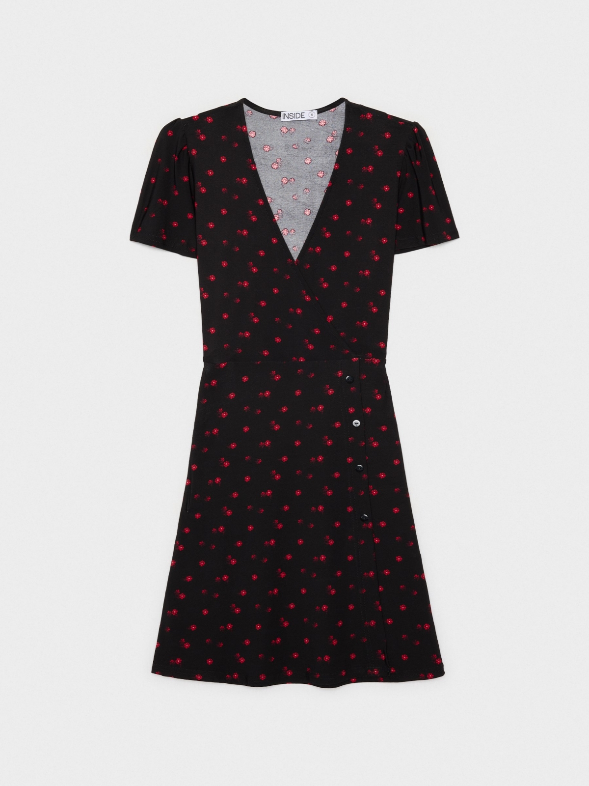 %Pto% Floral mini cross dress black