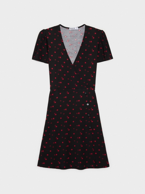  Floral mini cross dress black