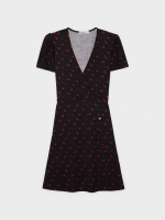 %Pto% Floral mini cross dress black