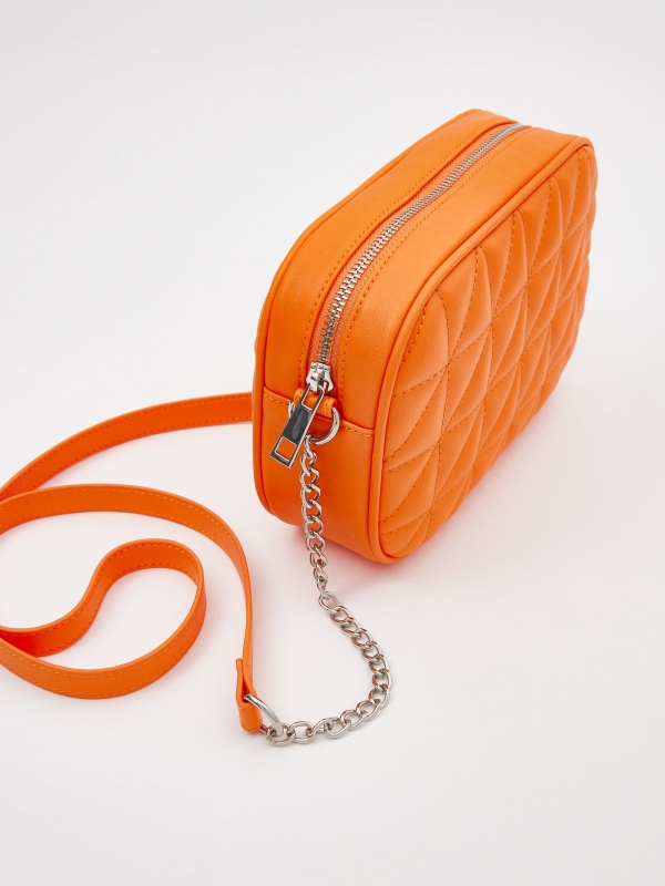 Orange crossbody bag orange 45º side view