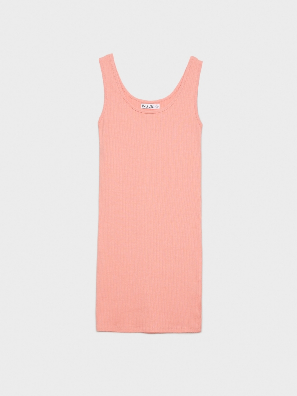  Mini-vestido ribbed salmão