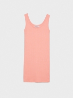 %Pto% Mini-vestido ribbed salmão