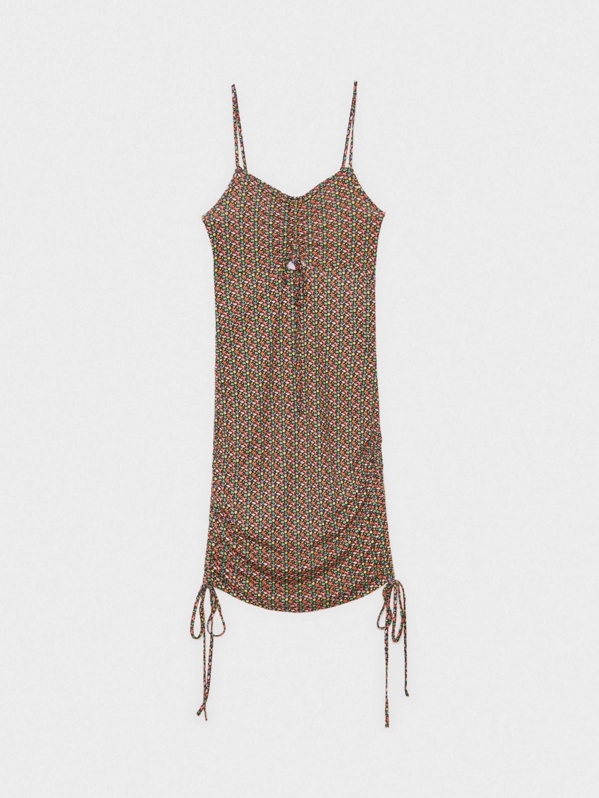 %Pto% Vestido midi print de tirantes negro