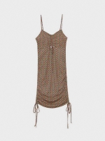 %Pto% Vestido midi print de tirantes negro