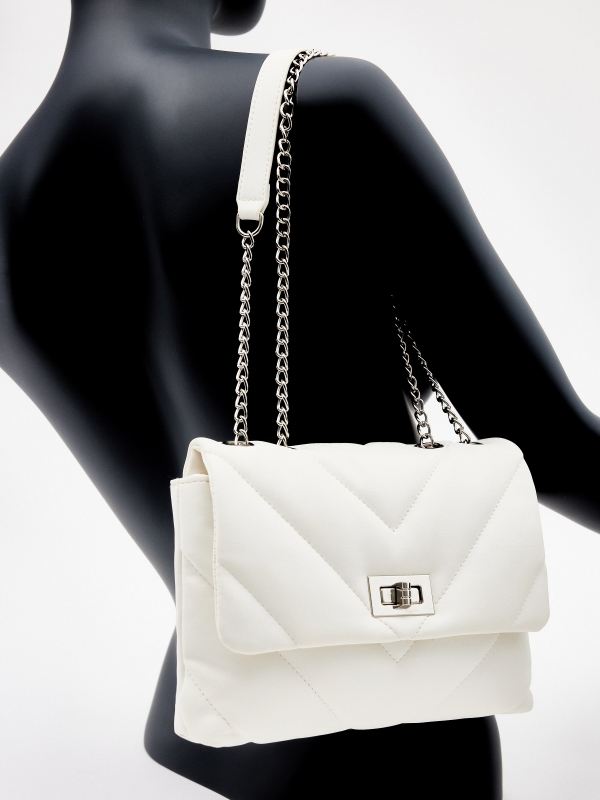 Handbag 24x16cm off white interior view