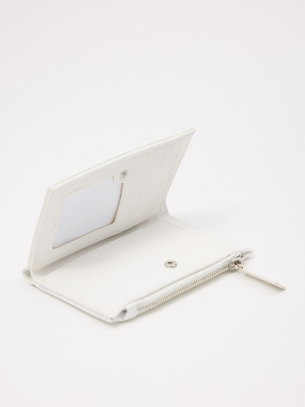 Monedero polipiel blanco blanco vista detalle