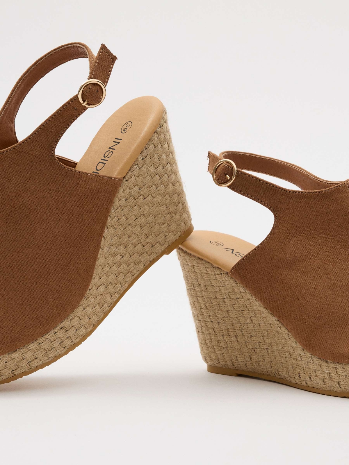 Jute clog light brown detail view
