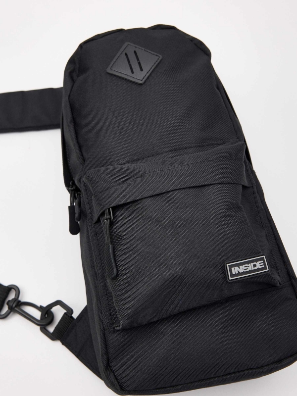 Men's shoulder bag black detail view