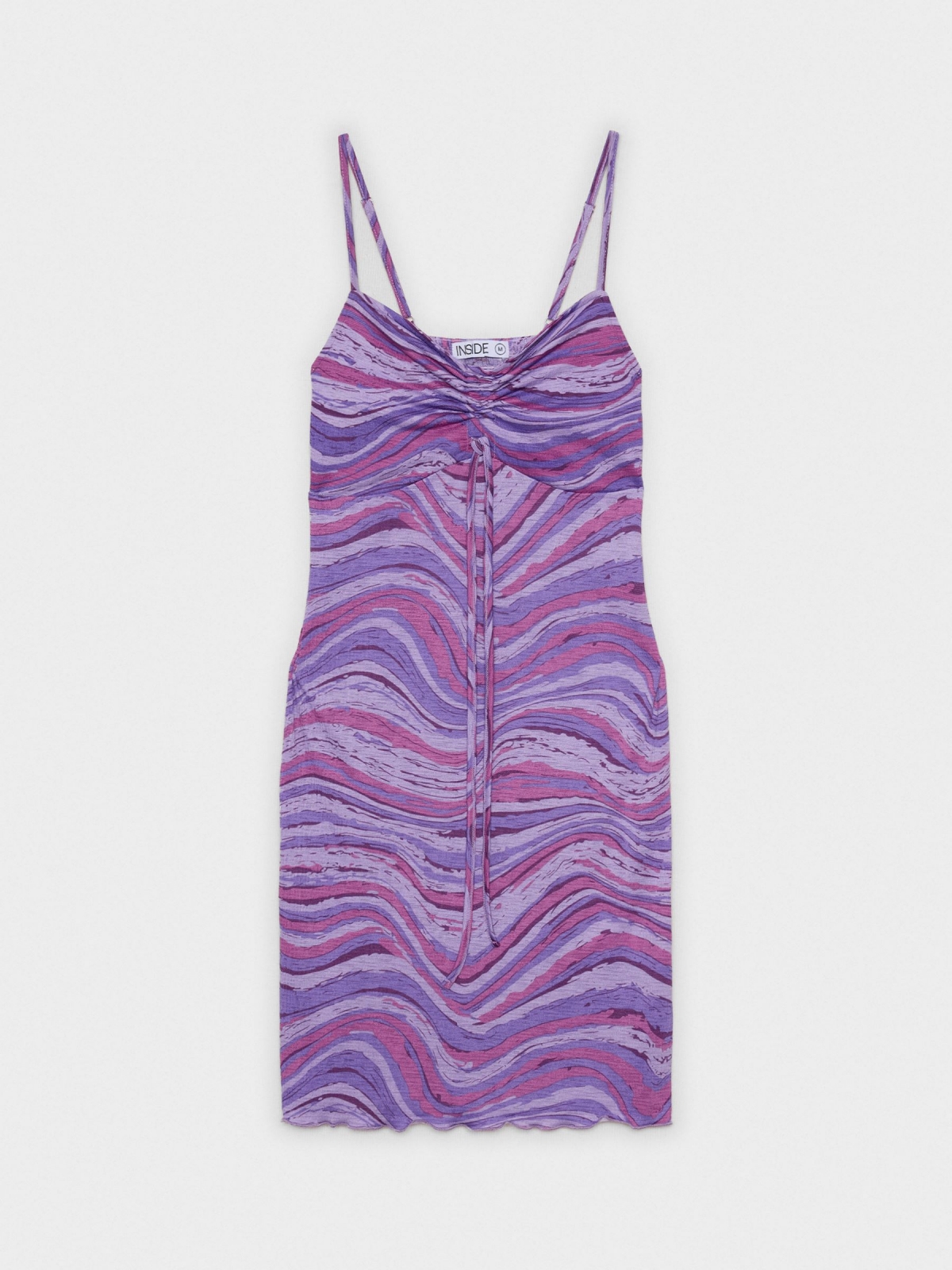 %Pto% Vestido mini estampado psicodélico lila