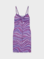 %Pto% Vestido mini estampado psicodélico lila
