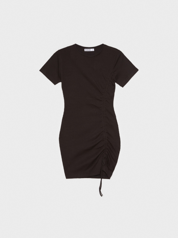  Vestido mini con fruncidos negro