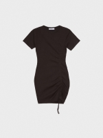 %Pto% Mini vestido com rufos preto