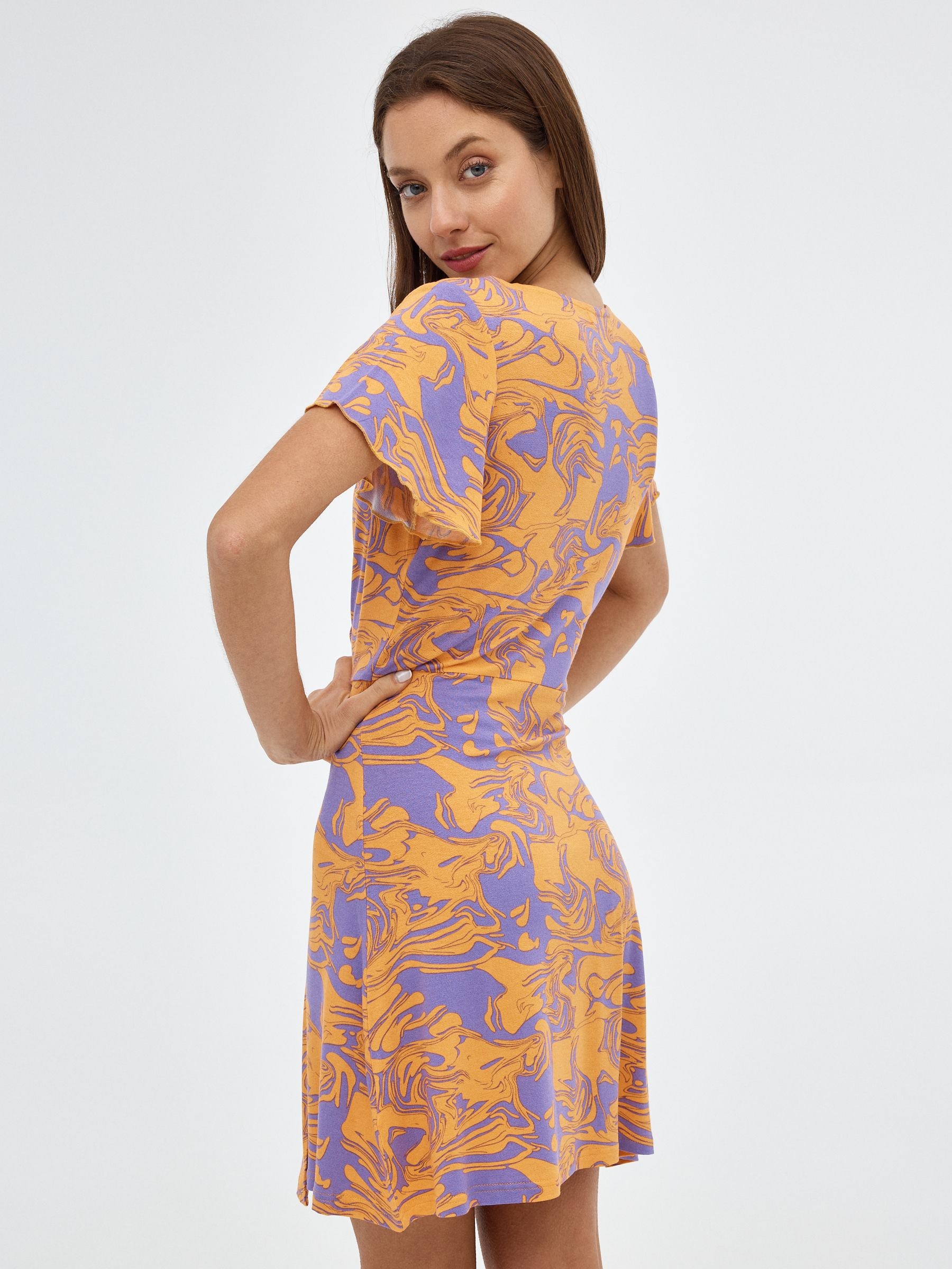 Vestido mini cruzado lila