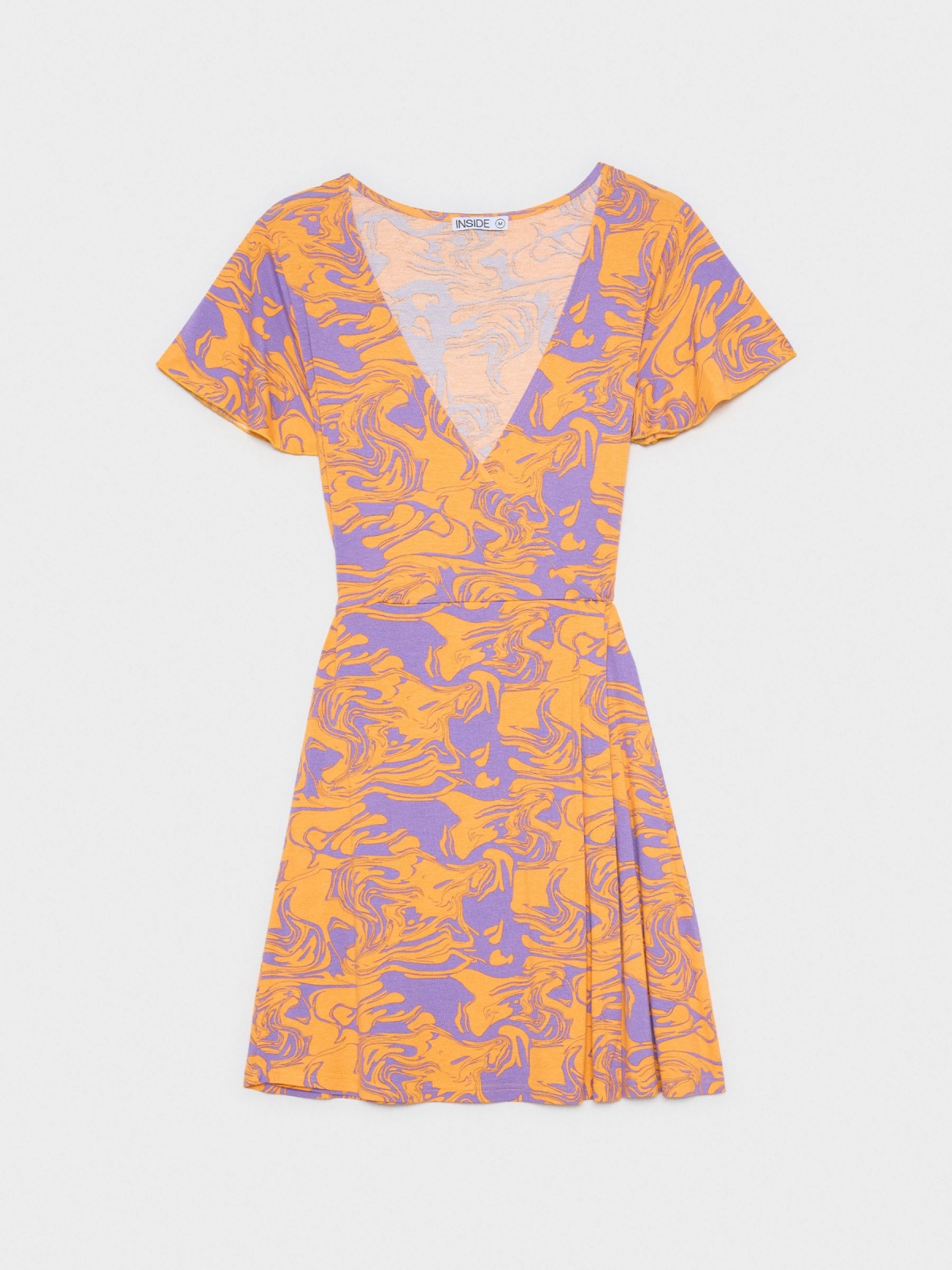 %Pto% Vestido mini cruzado lila lila