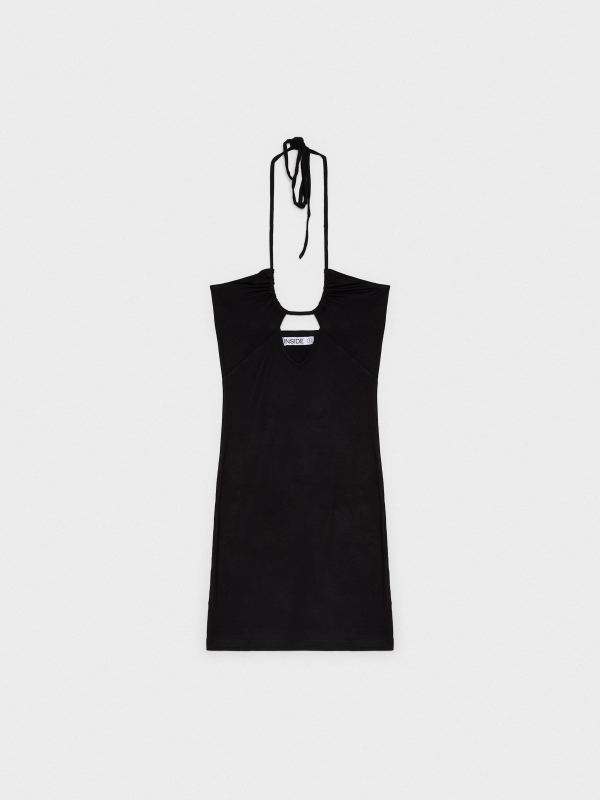 Vestido mini halter cut out negro
