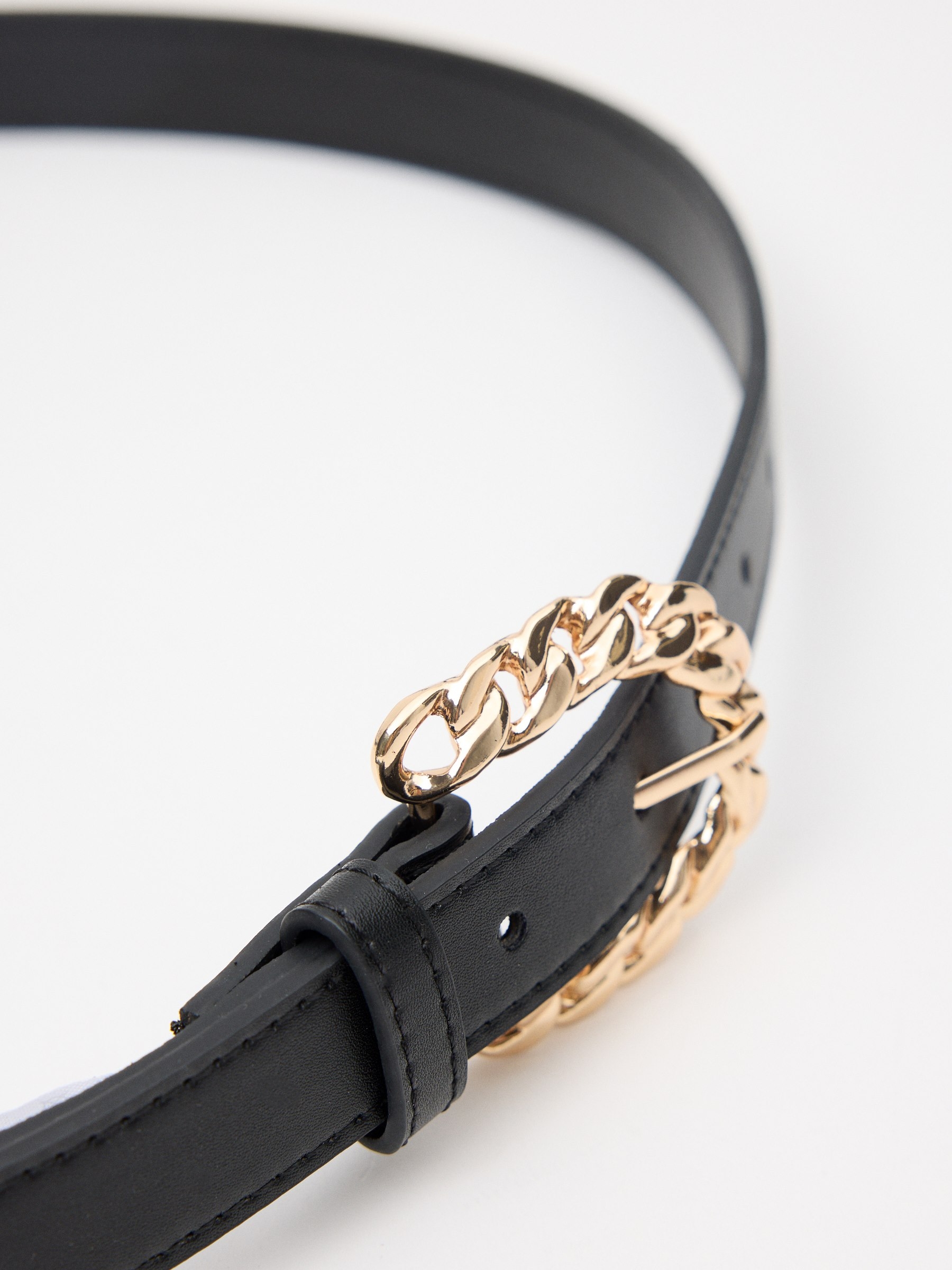 Chain buckle belt brown