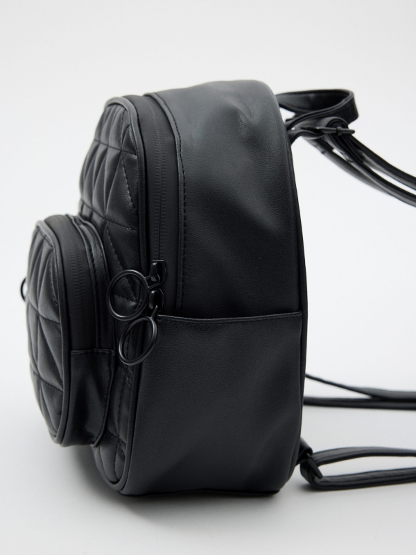 Leatherette casual backpack detail view
