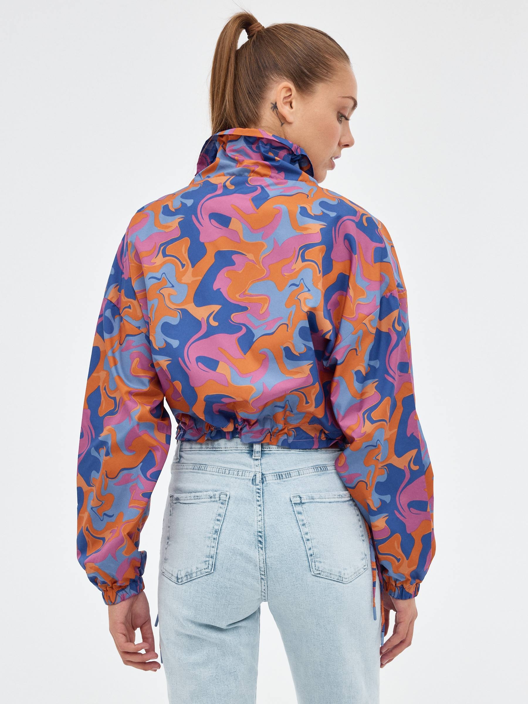 Colorful printed jacket multicolor middle front view