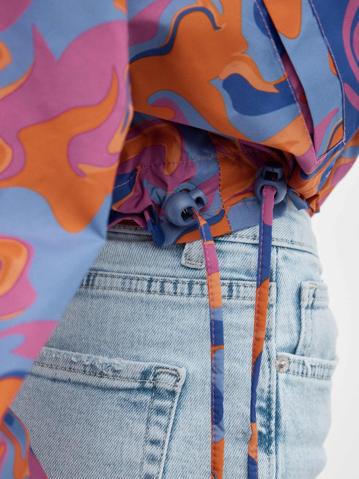 Colorful printed jacket multicolor detail view