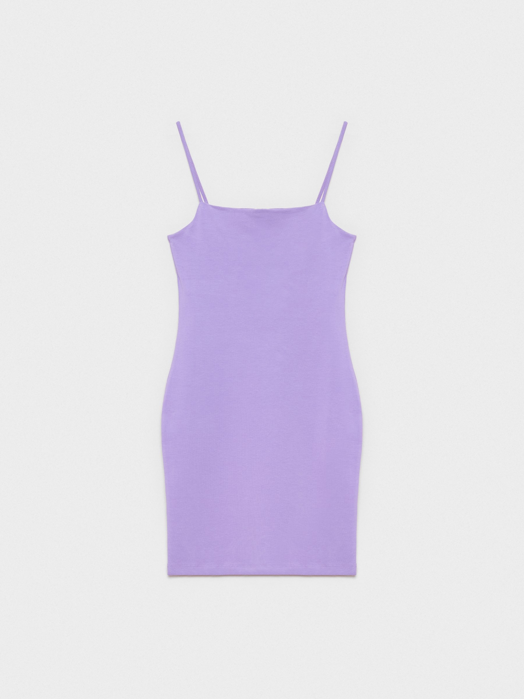 Basic mini slim dress lilac middle front view