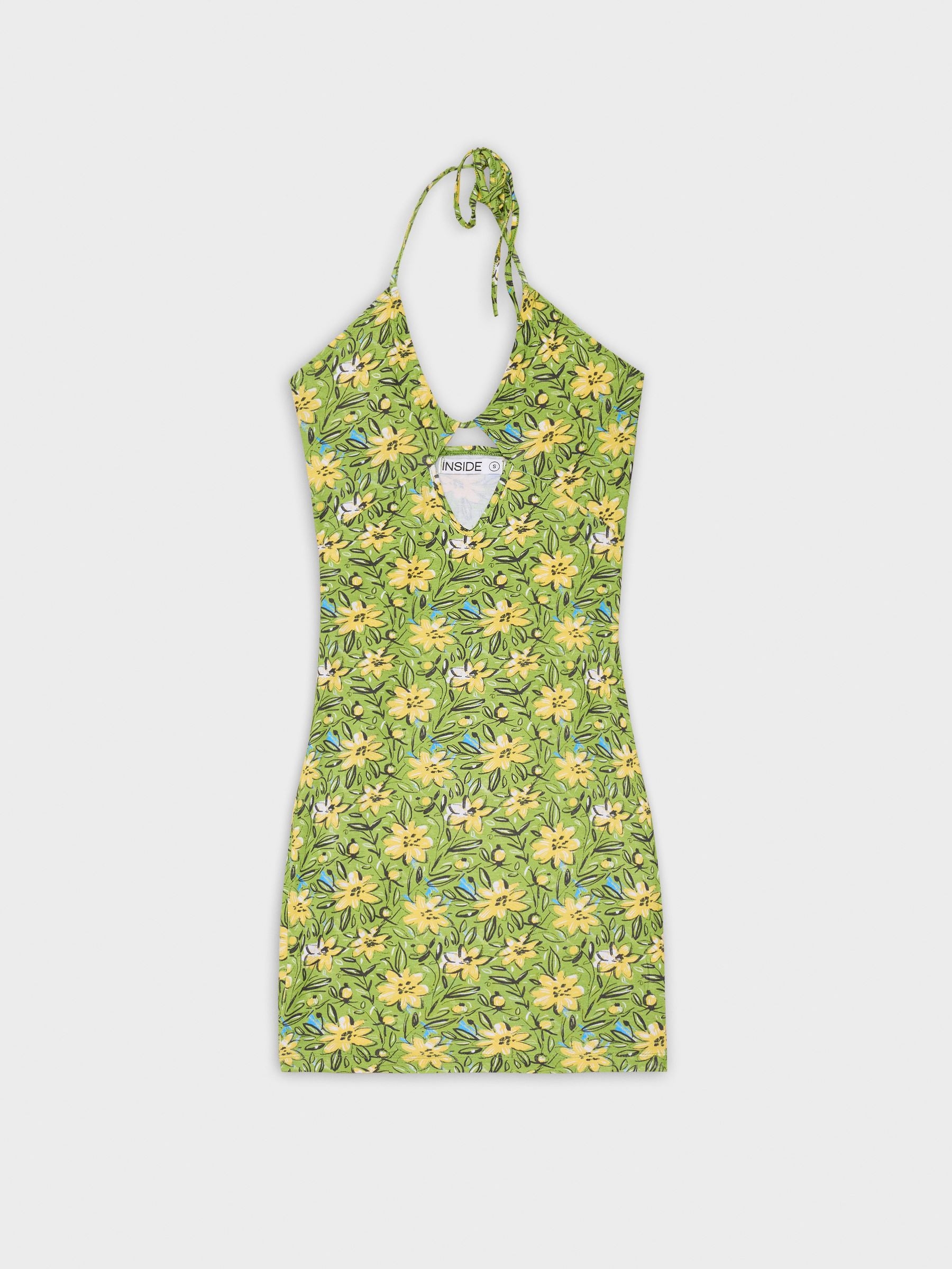 Vestido mini cut out flores
