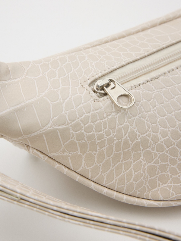 Leather effect fanny pack with chain 45º side view