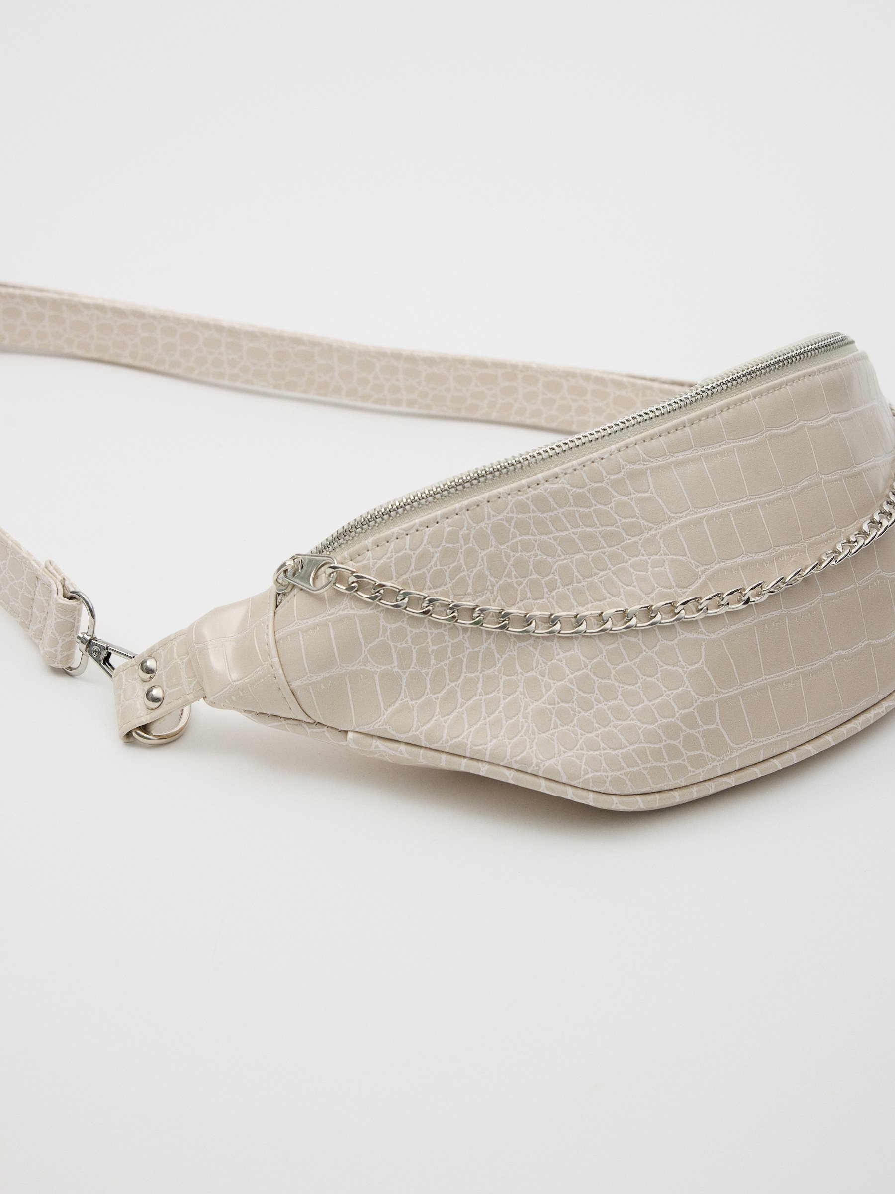 Leather effect fanny pack with chain