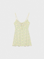 %Pto% Vestido de alças mini com estampado floral lima
