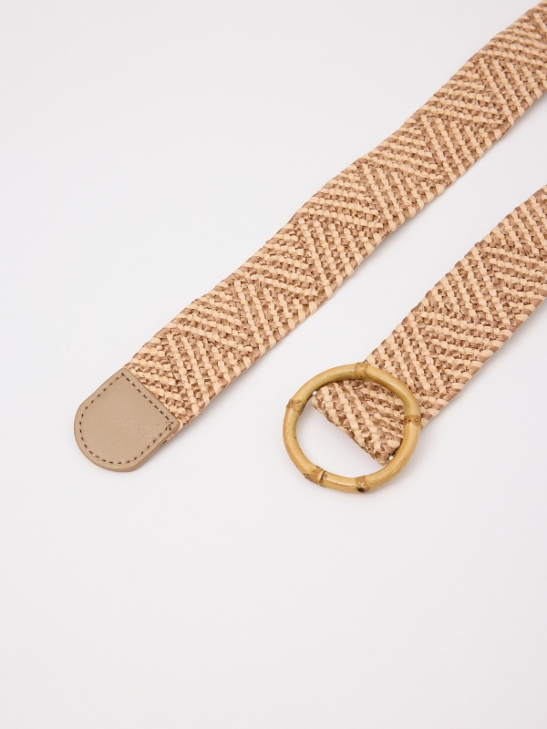Elastic belt 5 cm beige buckle