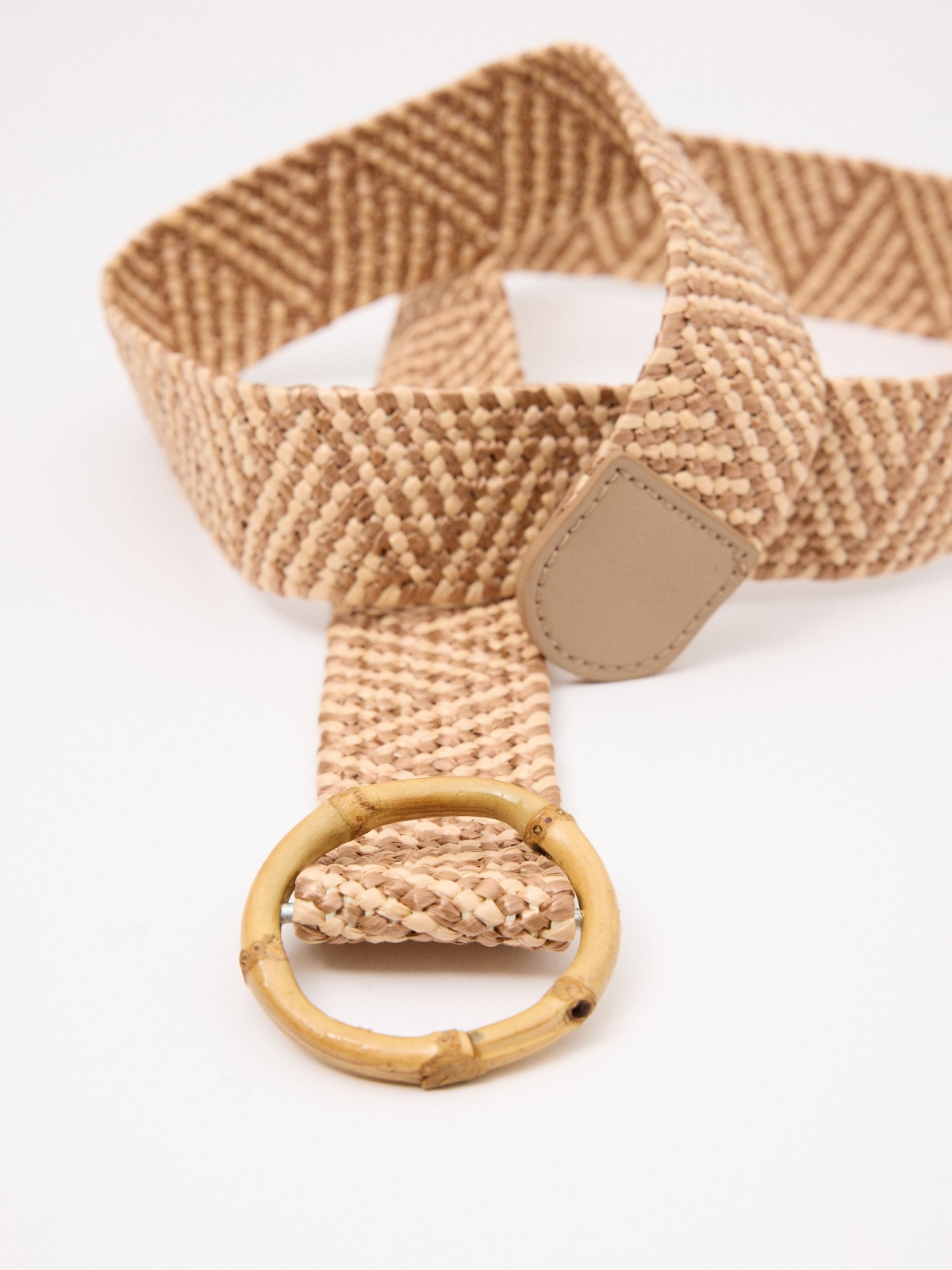 Elastic belt 5 cm beige detail view
