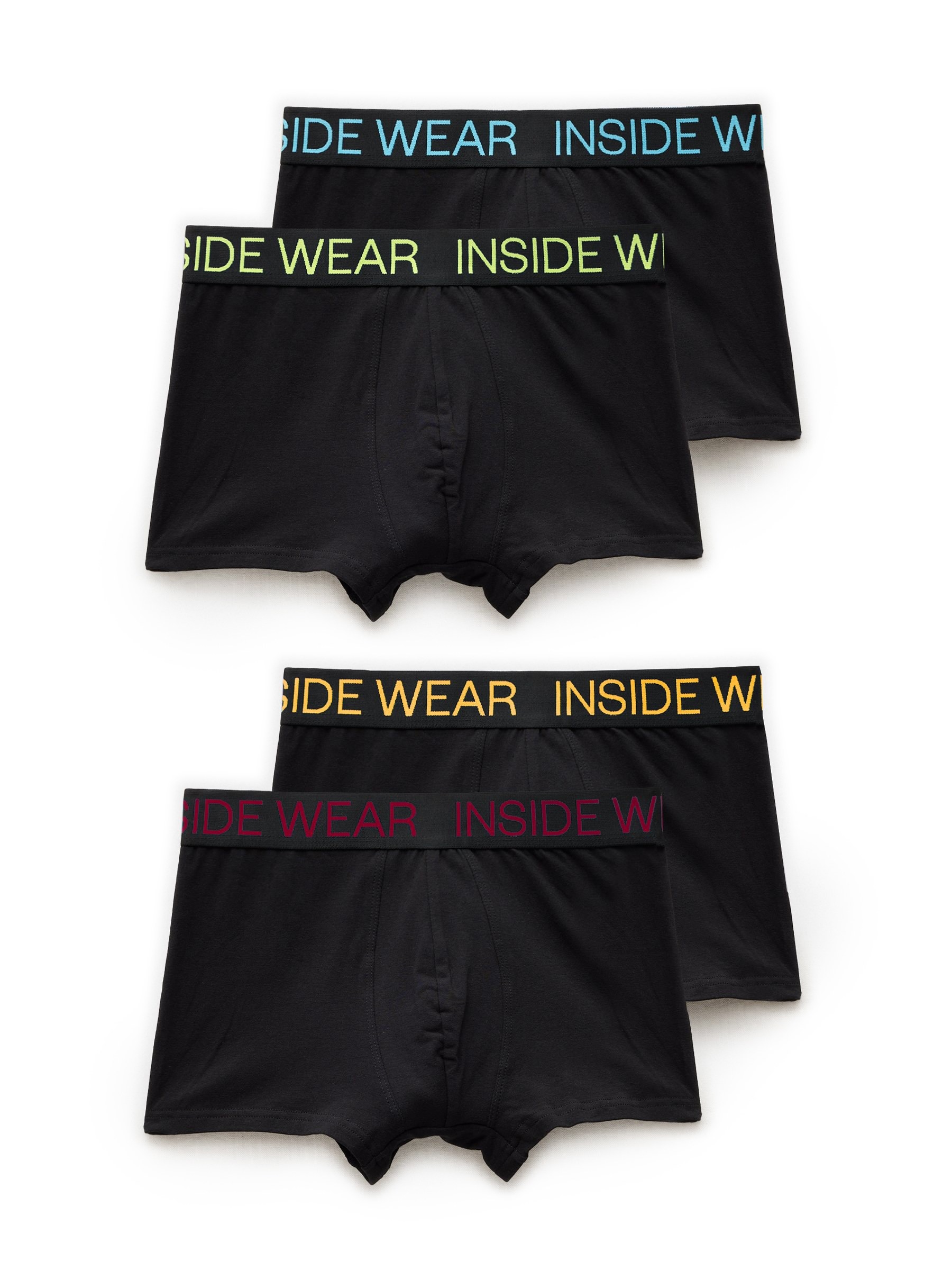 Plain boxer briefs 4-pack middle front view