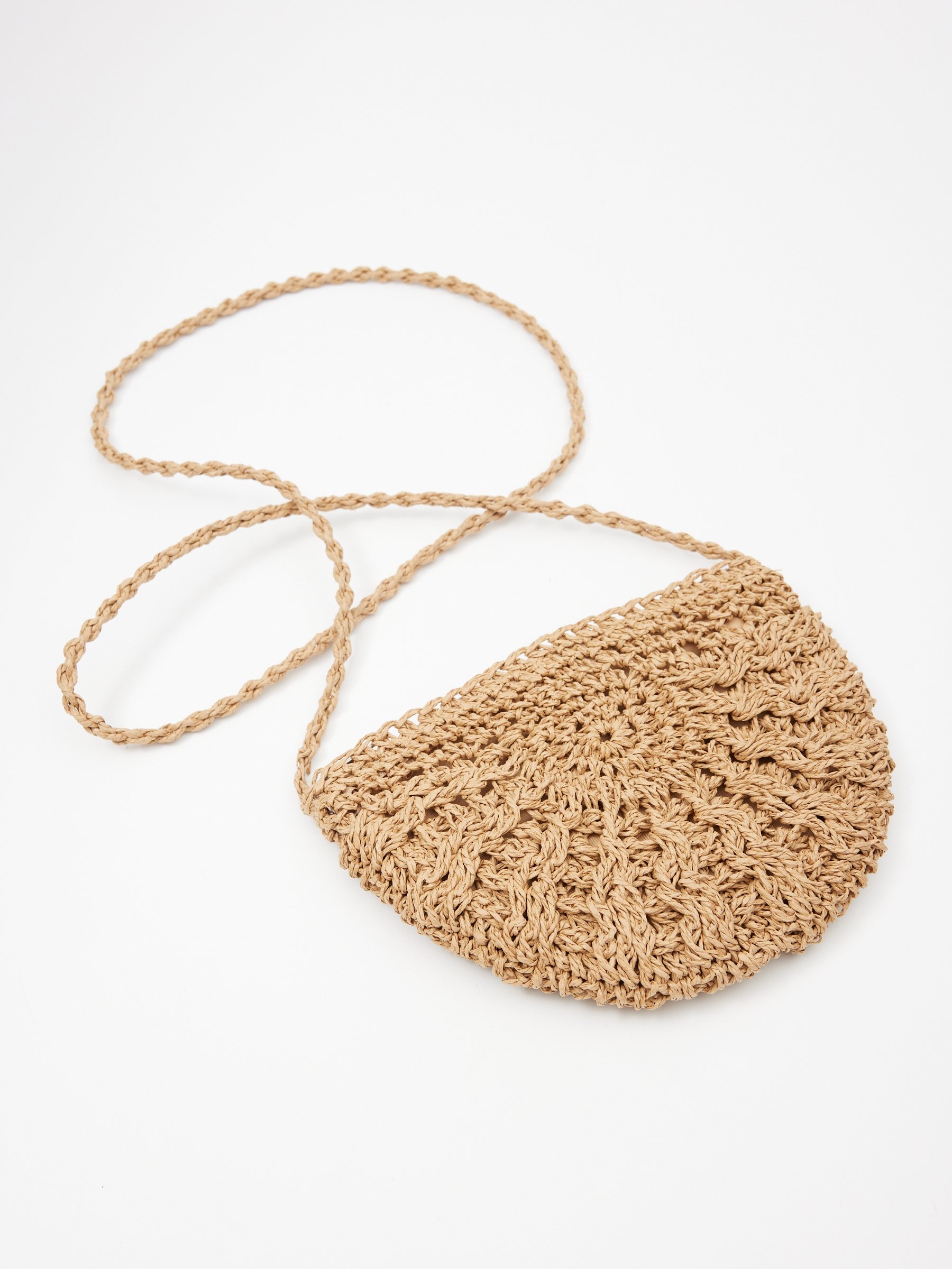 Half moon fiber bag camel